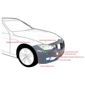 BMW BMW 3 (SEDAN) FRONT B COVER PRIMED (WO/LWR MLDG)W/WASH W/PK SNSR W/PK ASSIT W/CAMERA(EXC M SPORT) OEM#51117293016 2012-2015 PL#BM1000257