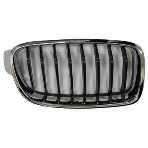 BMW BMW 3 (SEDAN)  GRILLE RIGHT (Passenger Side) CHROME FRAME /BLACK INNER( 8 BAR)(SPORT/M SPORT) OEM#51137260498 2013-2018 PL#BM1200235