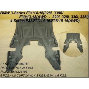 BMW BMW 3 (SEDAN) GRAN TURISMO F34 FRONT ENG UNDER COVER **CAPA** OEM#51757241818 2014-2016 PL#BM1228193C