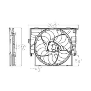 BMW BMW 2 2DOORS/CONV RADIATOR FAN ASSY (228i 2.0L W/SULEV) OEM#17428641964 2015-2016 PL#BM3115123