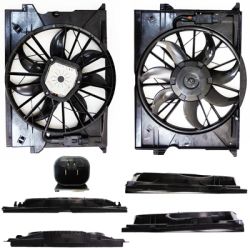 MERCEDES-BENZ E-CLASS (211) (SEDAN /WAGON 04-09) RADIATOR & A/C FAN ASSEMBLY (E320 03-05)(E500/E550/E55) OEM#2115001693 2003-2009 PL#MB3115116